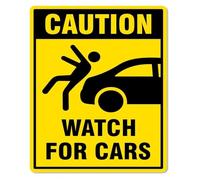 Industrial Slow Down Look For Cars Notice Plate 12x8 Inch | Bold yellow black print warns drivers pedestrians of vehicle flow
