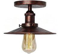 Industriel Parapluie Plafonnier Rétro Moderne Métal Copperhead Plafond Lumière Deéclairage Décoratif Loft Couloir E27 Vintage plafond Light Abat-jour (Rouille Couleur)