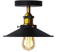 Industriel Parapluie Plafonnier Rétro Moderne Métal Copperhead Plafond Lumière Deéclairage Décoratif Loft Couloir E27 Vintage plafond Light Abat-jour (Noir)