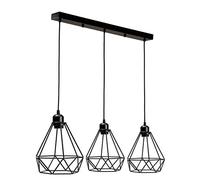 Industriel Suspension Luminaire Rétro Lustre Plafonnier Vintage Noir Lampe Cage Éclairage de Plafond Abat-jour en Métal pour Restaurant Salon Chambre Cuisine Bar Couloir (sans ampoule)