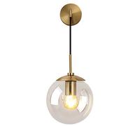 Industriel Vintage 15 cm Globe de Verre Goutte Applique Murale Chambre Couloir Applique lumière rétro Verre Clair sphère Applique Murale