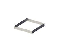 De Buyer - Cercle à tarte carré VALHORNA en inox perforé - 15 x 15 x 2 cm - Fabriqué en France, Technologie AIR SYSTEM, Micro-Perforations pour Cuisson Rapide et Homogène pour Résultats Croustillants