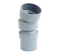 INEFA 2x Coude flexible pour tuyau de descente, 22-45 degrés 50mm Gris PVC | Accessoire de gouttière en PVC plastique, montage par emboîtement facile, Made in Germany