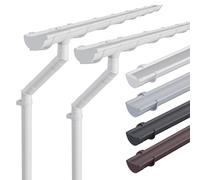 INEFA 2x Kit gouttière plastique, demi-ronde 100mm, 5m Blanc | Gouttière et descente pluviale pour 2 pans de toit en PVC-U, abri de jardin et carport, accessoires inclus