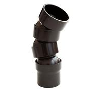 INEFA 3x Coude flexible descente, 45-67° 50mm Marron foncé PVC | Accessoire de gouttière en PVC plastique, montage par emboîtement facile, Made in Germany