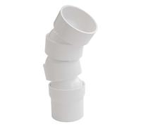 INEFA 3x Coude flexible pour tuyau de descente, 45-67 degrés 50mm Blanc PVC | Accessoire de gouttière en PVC plastique, montage par emboîtement facile, Made in Germany