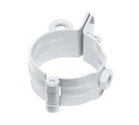 INEFA Collier de tuyau fileté 75mm Blanc | Collier de descente pluviale en acier galvanisé, accessoire de gouttière, montage facile, Made in Germany