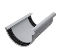 INEFA Connecteur de gouttière demi-ronde NW125 125mm Gris en PVC pour chéneau, kit réparation plastique, étanchéité, système emboîtement, pièce rechange