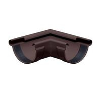 INEFA Coude de gouttière 90 degrés, demi-rond 100mm Marron foncé PVC | Angle extérieur avec bourrelet extérieur, pièce de raccordement accessoire de gouttière, Made in Germany