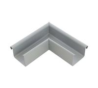 INEFA Coude de gouttière 90 degrés, rectangulaire 83mm Gris PVC | Coin extérieur pour gouttière carrée, raccord d'angle robuste, pièce d'angle ajustée en plastique pour système de drainage