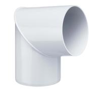 INEFA Coude de tuyau de descente 80 degrés 75mm Blanc PVC | Pièce de raccordement accessoire de gouttière, montage par emboîtement facile, Made in Germany
