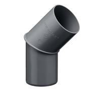 INEFA Coude pour tuyau de descente 45 degrés 50mm Anthracite PVC-U | Pièce de raccordement en plastique pour descentes pluviales, accessoire de gouttière, montage par emboîtement facile
