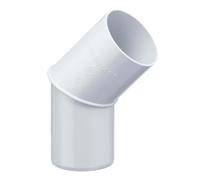 INEFA Coude pour tuyau de descente 45 degrés 75mm Blanc PVC-U | Pièce de raccordement en plastique pour descentes pluviales, accessoire de gouttière, montage par emboîtement facile