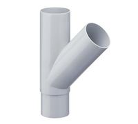 INEFA Dauphin et culotte de descente 45° 50mm/50mm Gris PVC | Pour récupérateur d'eau de pluie, jonction robuste de descente pluviale, accessoire précis pour gouttière et jardin.