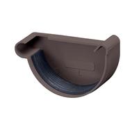 INEFA Embout de gouttière demi-ronde, gauche 125mm Marron foncé PVC | Fond de gouttière demi-rond, pièce d'extrémité à serrer, étanchéité sans soudure, en plastique résistant aux UV