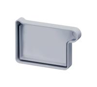 INEFA Embout de gouttière rectangulaire, droite 68mm Gris PVC | Fond de gouttière angulaire pour chéneau, capuchon de descente pluviale, bouchon d'extrémité, couvercle de gouttière PVC-U