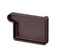 INEFA Embout de gouttière rectangulaire, gauche 68mm Marron foncé PVC | Fond de gouttière carrée, capuchon d'extrémité pour chéneau rectangulaire, bouchon de descente pluviale, obturateur