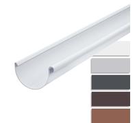 INEFA Gouttière demi-ronde 2m x 100mm Blanc plastique | Gouttière en PVC-U pour évacuation des eaux de toit, abri de jardin, carport, terrasse et pavillon