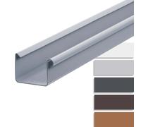 INEFA Gouttière rectangulaire 200cm, 115mm Gris plastique | Gouttière PVC pour pavillon, carport et abri de jardin, gouttière carrée, gouttières en plastique, gouttière rectangulaire