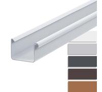 INEFA Gouttière rectangulaire 200cm, 68mm Blanc plastique | Gouttière PVC pour pavillon, carport et abri de jardin, gouttière carrée, gouttières en plastique, gouttière rectangulaire