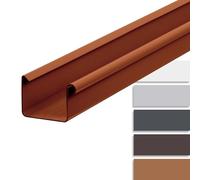 INEFA Gouttière rectangulaire 200cm, 83mm Marron plastique | Gouttière PVC pour pavillon, carport et abri de jardin, gouttière carrée, gouttières en plastique, gouttière rectangulaire