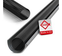 INEFA Grille anti-feuilles 125-180mm x 2m Noir plastique | Protection anti-feuilles pour gouttières, grille en polyéthylène, protection de gouttière