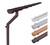 INEFA kit de gouttière PVC NW125 / 125 mm demi-ronde marron foncé 8 m - gouttière pluviale avec descente DN100 pour abri de jardin et carport