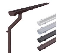 INEFA Kit gouttière plastique, demi-ronde 100mm, 6m Marron foncé | Kit gouttière avec tuyau pour 1 côté de toit, PVC-U (abri jardin/carport), résistant intempéries, accessoires inclus.