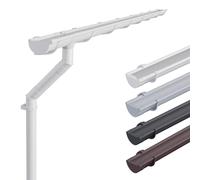 INEFA Kit gouttière plastique, demi-ronde 100mm, 8m Blanc | Tuyau de descente pour 1 côté de toit, PVC-U, résistant aux intempéries, abri de jardin & carport, accessoires inclus.