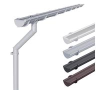 INEFA Kit gouttière plastique, demi-ronde 100mm, 8m Gris | Kit gouttière tuyau descente PVC-U pour 1 côté de toit abri jardin & carport, résistant intempéries, accessoires inclus