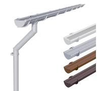 INEFA Kit gouttière plastique, demi-ronde 4m, 125mm Gris | Kit de gouttière PVC-U avec descente pluviale et accessoires pour 1 pan de toit, abri de jardin et carport