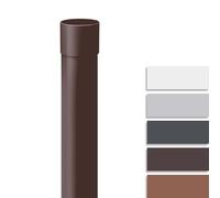 INEFA Tuyau de descente 1m x 50mm Marron foncé plastique | PVC-U, montage par emboîtement sans outil, évacuation de l'eau de pluie, compatible avec gouttières courantes