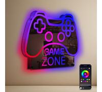 ineonlife Game Zone Neon Led,Mirror Gaming Enseigne Lumineuse Color App Dimmer Smart Rgb Neon,Game Néon Led Pour La Décoration de La Chambre des Garçons,Cadeaux De Joueur Pour Les Adolescents,Enfants