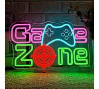 ineonlife Game Zone Neon Led,Radar Gamepad Lettre Lumineuse,Neon Mural Pour Décoration,Néon Led Pour Salle De Jeux,Zone De Jeux,Repaire Masculin,Salle Familiale,Cadeau Pour Garçon