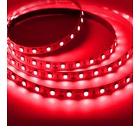 iNextStation 5M Rouge Ruban LED, 12V Bande LED Dimmable, 300LEDs 5050 SMD | Decoupable Autocollante Bandeau Lumineuse pour Chambre Rétroéclairage TV Camping Car Vitrine Déco(Adaptateur non Inclu)