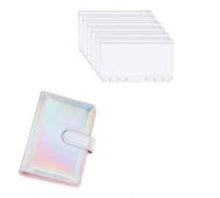 INF Classeur cahier A6 avec 8 pochettes 6 trous Multicolore