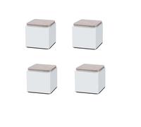 INF Élévateurs de pieds de meubles 4 pièces, acier carbone blanc - Support antidérapant pour armoires, canapés, tables et lits M
