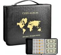 INF Ensemble d'albums de collection de pièces de monnaie - Noir
