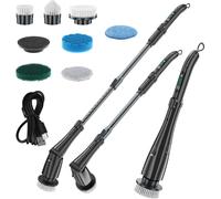 INF Ensemble de brosses de nettoyage électriques à long manche Le noir
