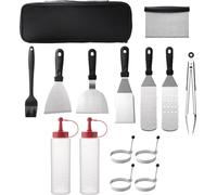 INF Ensemble de spatules à gril de 14 pièces en acier inoxydable
