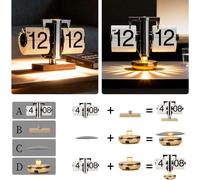 INF Horloge à Bascule Multifonctionnelle avec Veilleuse d'Ambiance - Argent