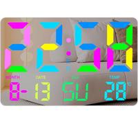 INF Horloge numérique avec affichage LED RVB Le noir