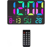 Horloge numérique avec affichage LED RVB, fonction snooze, détection Le noir