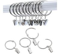 INF Lot de 20 anneaux pour rideaux avec clips