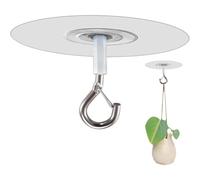INF Lot de 5 crochets de plafond adhésifs sans perçage pour plantes et lampes, réutilisables, PVC + acier inoxydable, supporte 10 à 15 kg