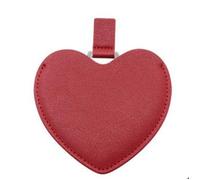 INF Petit Miroir de Maquillage Coeur Inox Portable PU - Idéal Cadeau Beauté, Plusieurs Couleurs Rouge