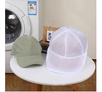 INF Sac de lavage pour casquettes, sac de protection épais anti-déformation pour machine à laver, blanc