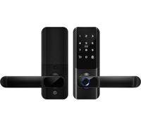 INF Serrure de Porte Intelligente avec Poignée: Empreinte, Code, Clé & Télécommande
