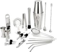 INF Set de shaker Boston avec support, 21 pièces, acier inoxydable 201