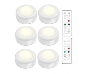 INF Spot LED RGB batterie avec télécommande, veilleuse LED 16 couleurs, éclairage d'armoire à piles, éclairage d'escalier dimmable, 6 pièces